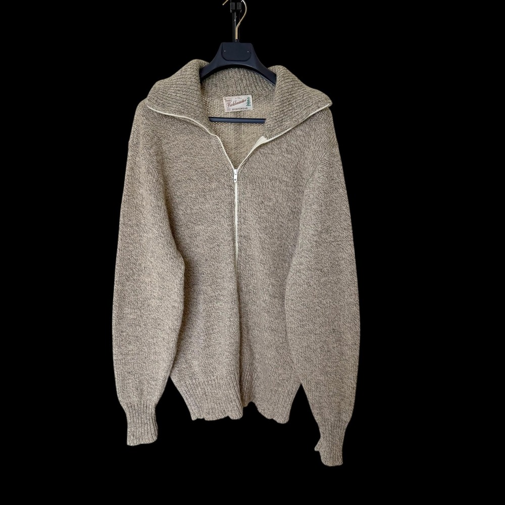 Vintage 70's Sears Fieldmaster Full Zip Knit Cardigan Sweater Mens 2XLT